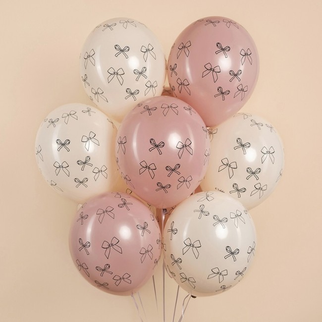 512 (12''/30 см) Бантики, Ассорти, пастель ретро, 5 ст, 25 шт.