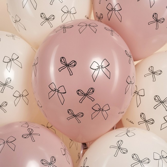 512 (12''/30 см) Бантики, Ассорти, пастель ретро, 5 ст, 25 шт.