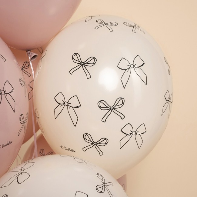 512 (12''/30 см) Бантики, Ассорти, пастель ретро, 5 ст, 25 шт.