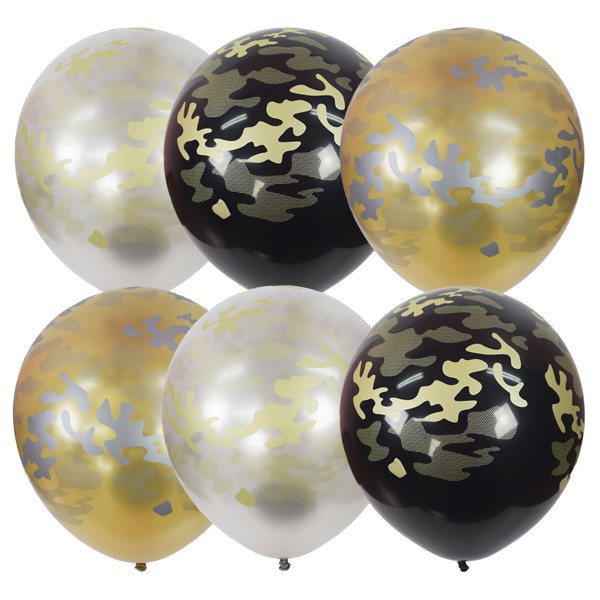 М (12''/30 см) BLACK&GOLD&SILVER 5 ст. рис Милитари, 25 шт