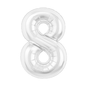 Ag (40''/102 см) Цифра, 8 Slim, Белый блеск, 1 шт. в уп.