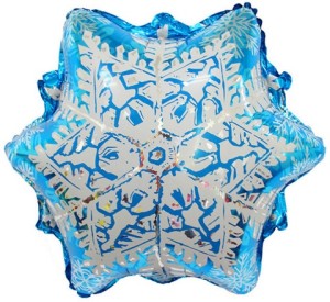 Fa (20''/51 см) Фигура, Снежинка, Синяя/Серебро, 1 шт.