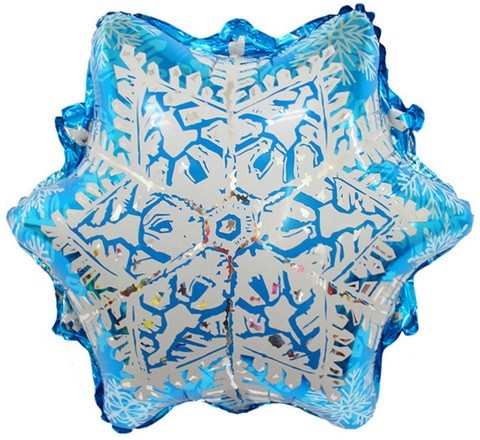 Fa (20''/51 см) Фигура, Снежинка, Синяя/Серебро, 1 шт.