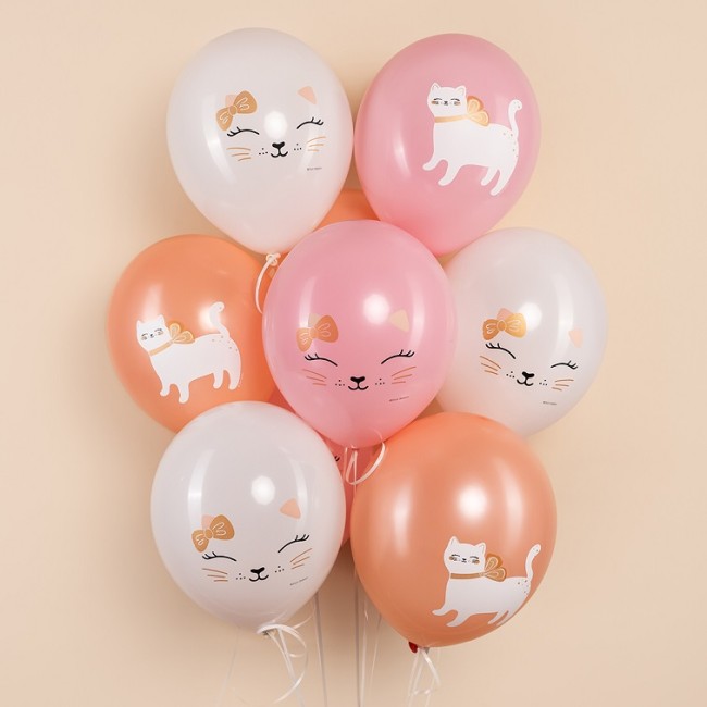 512 (12''/30 см) Кошечка с бантом, Ассорти, пастель, 1 ст, 25 шт.