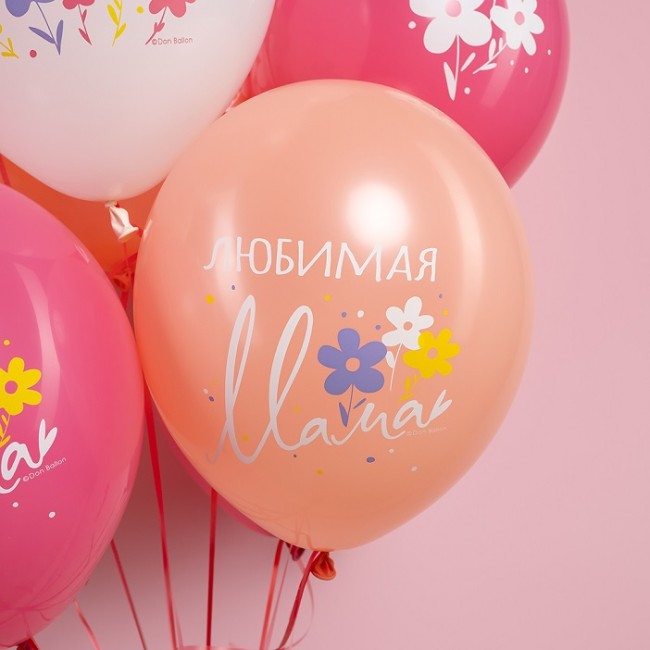 512 (12''/30 см) Любимая Мама, Ассорти, пастель, 2 ст, 25 шт.