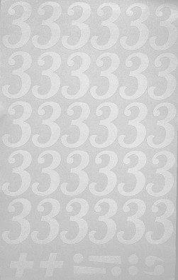 Наклейки буквы 5 см "З" белые, 1 лист