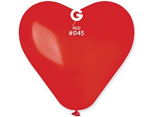 Gm Сердце (12''/30 см) Кристалл Красное, 25 шт.