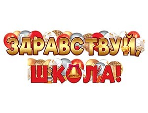 Гирлянда ЗДРАВСТВУЙ ШКОЛА, 160 см.