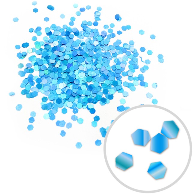 Глиттер "Блестки" лазерный Синий, 2,5 мм., 100 г.