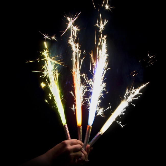 Фонтан для торта 12 см Цветное пламя, 40 сек, 4 шт/уп.