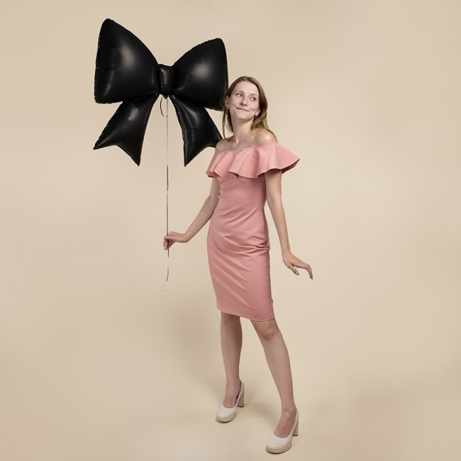 Fa (39''/99 см) Фигура, Бант, Черный, Сатин, 1 шт.