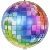 Fa (24"/61 см) Сфера 3D, Сверкающее диско, Разноцветный, Градиент, 1 шт.