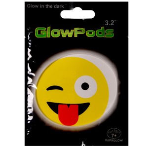 Светящаяся наклейка, Смайл (озорной), 1 шт.