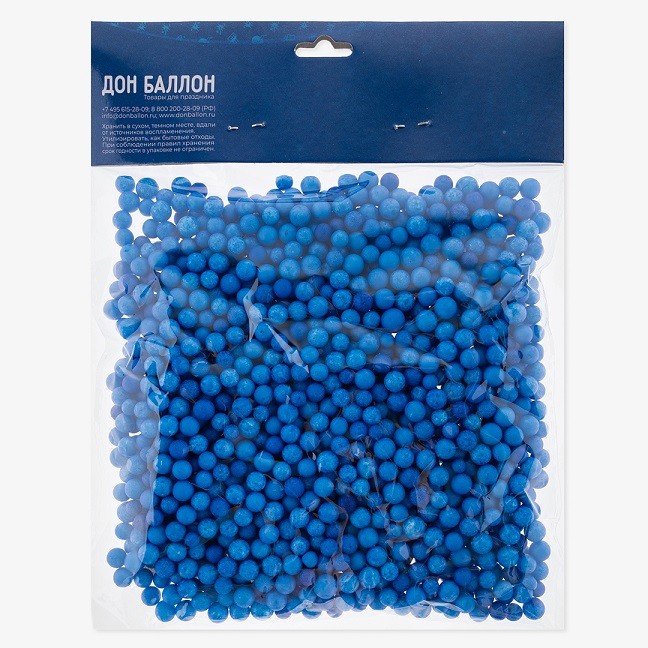 Шарики пенопласт, Голубой, 6-8 мм, 500 мл