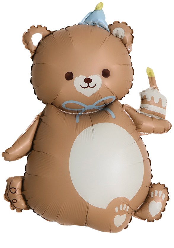 Fa (39''/99 см) Фигура, Мишка с кексиком, Бежевый, Сатин, 1 шт.