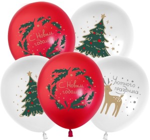 Fa (12''/30 см) С Новым Годом!, Белый/Красный, пастель, 2 ст, 25 шт.
