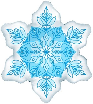 Fa (14''/36 см) Мини-фигура с клапаном, Снежинка, Белый/Голубой, 5 шт. в уп.