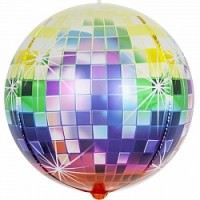 Fa (24"/61 см) Сфера 3D, Сверкающее диско, Разноцветный, Градиент 2, 1 шт.