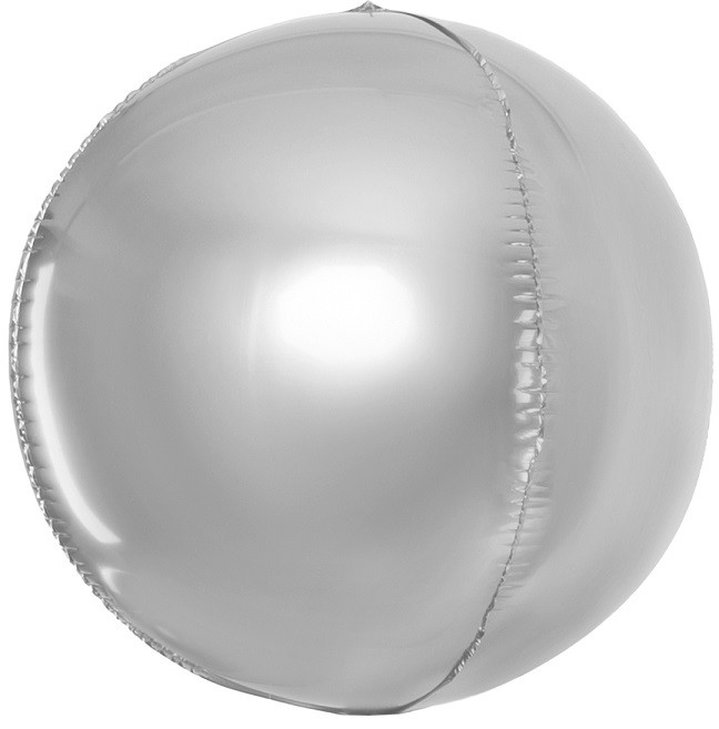 Fa 3D (9''/23 см) Мини-сфера, Серебро, 5 шт. в уп. (цв.этик.)