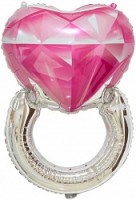 Fa (32"/81 см) Фигура, Кольцо с бриллиантом, Сердце, Розовый, 1 шт.