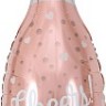 Fa (35"/89 см) Фигура, Бутылка, Шампанское "Конфетти сердец", Розовое Золото (1 шт.)
