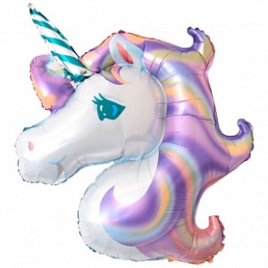 Вх (46"/117 см) Голова единорога нежный градиент, 1 шт.