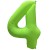 Вз (40''/102 см) Цифра 4, Неон Green, 1 шт. в уп.