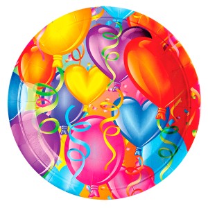 F 23 см Тарелки бумажные ламинированные Праздничное настроение, 6 шт