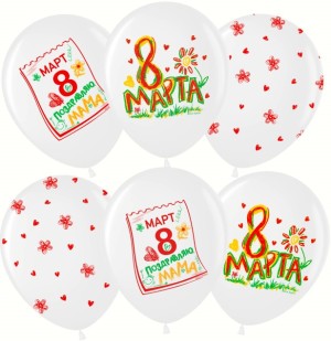 Вв (12''/30 см) 8 Марта (карандаши), Белый, пастель, 5 ст, 25 шт.