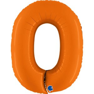 Gr (40''/102 см) Цифра, 0, Оранжевый, Сатин, 1 шт. в уп.