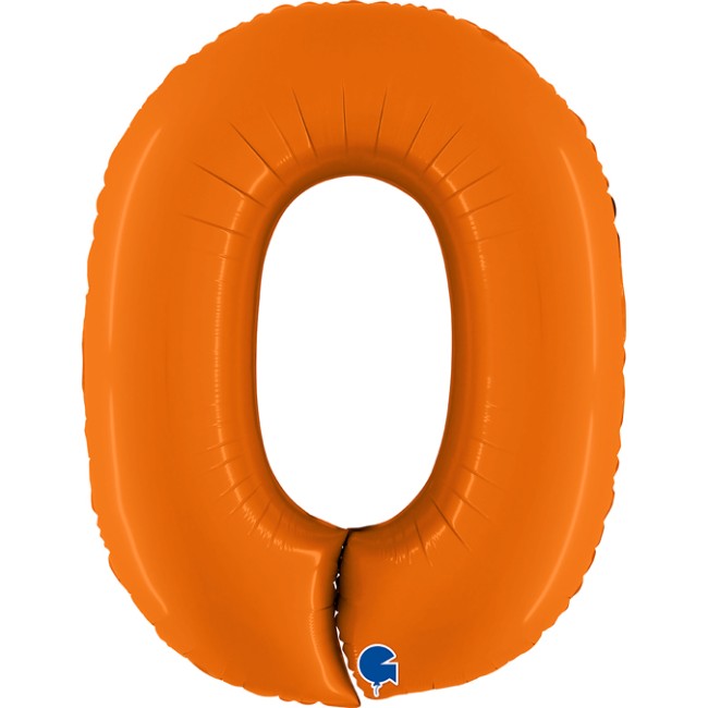 Gr (40''/102 см) Цифра, 0, Оранжевый, Сатин, 1 шт. в уп.