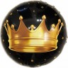 Fa (18"/46 см) Круг, Золотая корона, Черный, 1 шт.