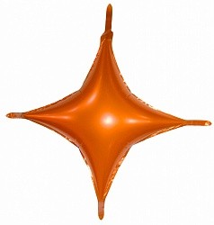 Fa (18&quot;/46 см) 4-х конечная Звезда, С хвостиками, Оранжевый, 5 шт.