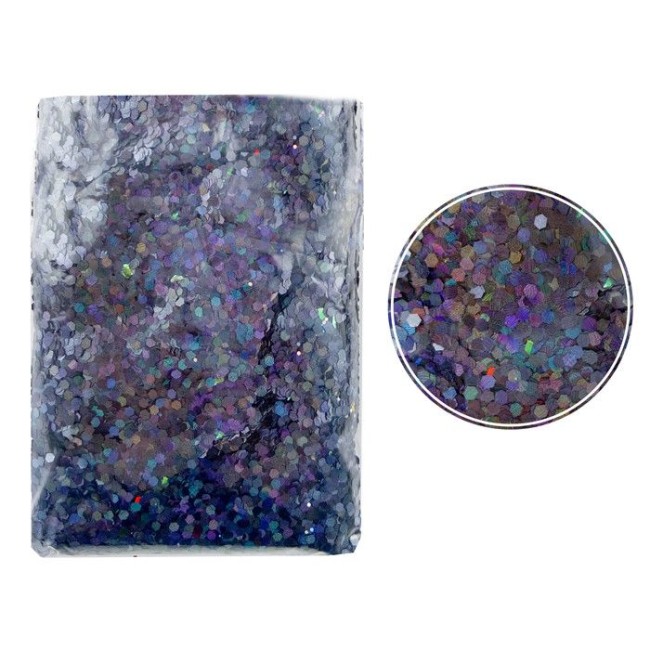 Глиттер "Блестки" лазерный Черный, 2,5 мм., 100 г.