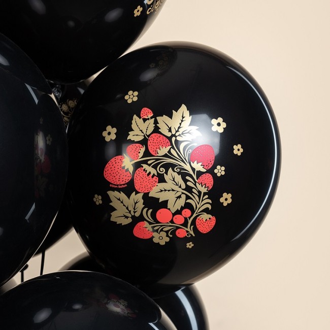 Дб (12''/30 см) Хохлома, Черный, пастель, 5 ст, 25 шт.