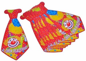 Галстук С ДР Клоун 8шт/Д Галстук С ДР Клоун 8шт/Д