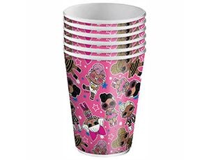 Стакан бум. куклы ЛОЛ паттерн 250 мл 6шт.