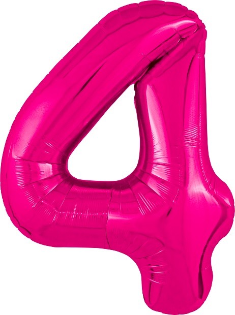 Ag (40''/102 см) Цифра, 4 Slim, Фуксия, 1 шт. в уп.