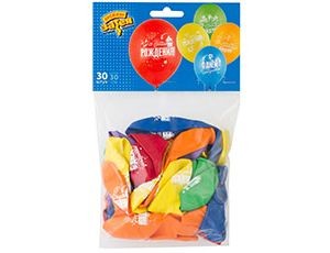 Набор шаров (12"/30см) рис С ДР Звезды, 30шт Набор шаров (12"/30см) рис С ДР Звезды, 30шт