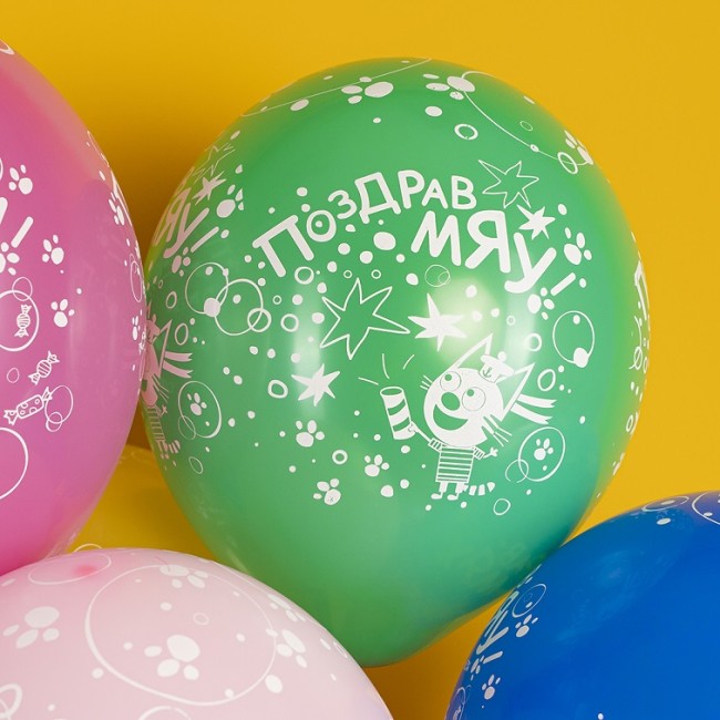 Вв (12''/30 см) Три Кота, Ассорти, пастель, 5 ст, 25 шт.