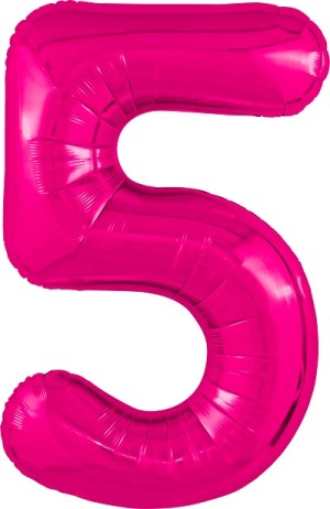 Ag (40''/102 см) Цифра, 5 Slim, Фуксия, 1 шт. в уп.
