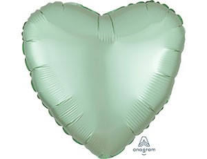 Аn (18''/46 см) СЕРДЦЕ Сатин Mint Green, 1 шт.