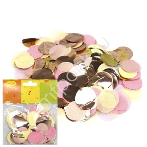 Y Конфетти бумага/фольга Круги золото/розовый/шампань 2,5см 14гр