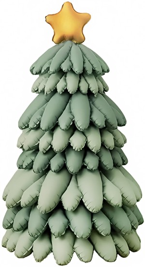 Fa 3D (51''/130 см) Фигура, Новогодняя елка, Зеленый, Сатин, 1 шт. в уп.