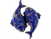 Gr (50''/127 см) Зодиак Рыбы синий, 1 шт.