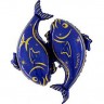 Gr (50''/127 см) Зодиак Рыбы синий, 1 шт.
