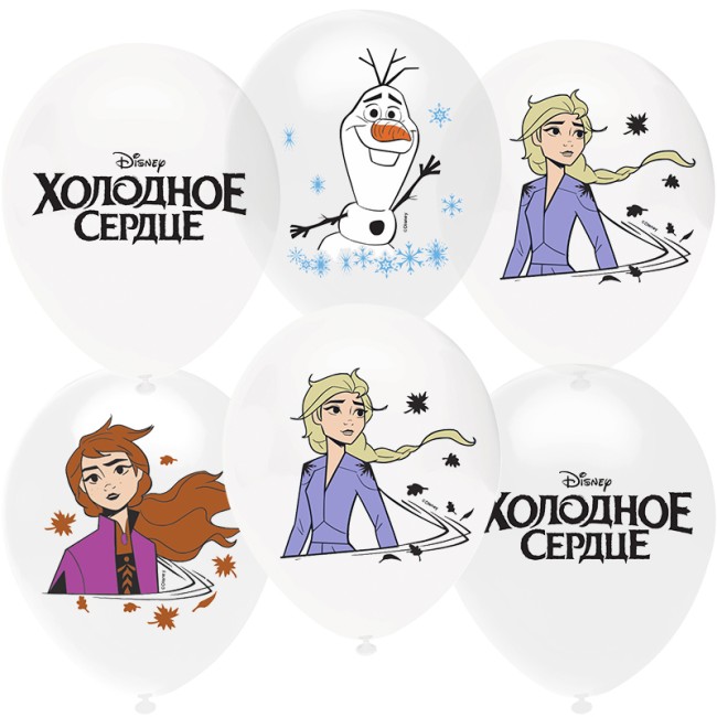 Орб (12"/30 см) Холодное сердце, Белый (200)/Прозрачный (600), кристалл, 1 ст, 25 шт.
