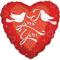 Cn (18"/45 см) /Сердце, ILY голуби, 1 шт.
