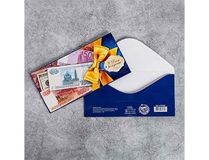 Конверт д/денег С ДР Деньги и бант, 10 шт.