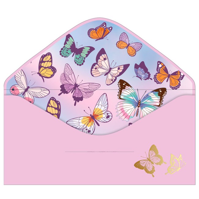 Конверт для денег "С днем рождения", Розовый, soft-touch, 5 шт.